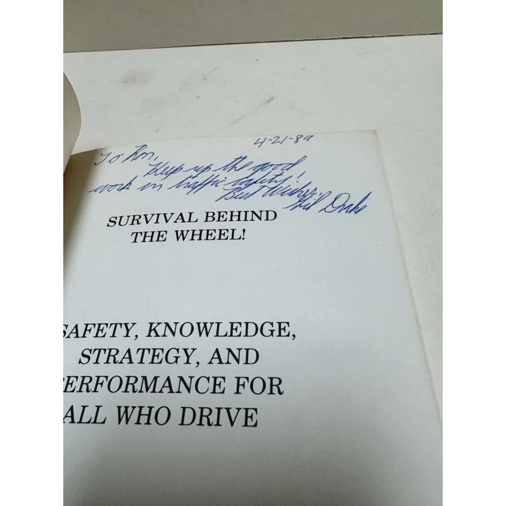 Survival Behind the Wheel by Gilbert Drake (1987, Paperback, SIGNED)